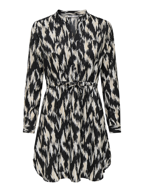 ONLY Bež in črna ženska vzorčasta obleka ONLY Cory