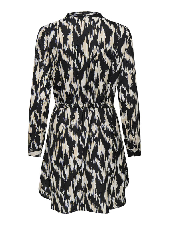 ONLY Bež in črna ženska vzorčasta obleka ONLY Cory