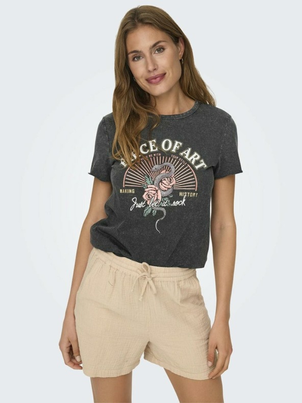 ONLY Črna ženska majica ONLY Lucy