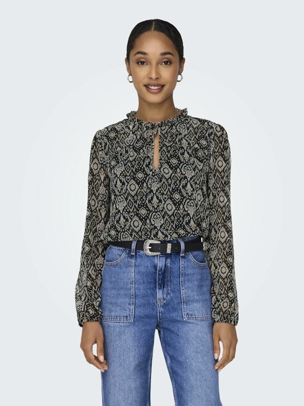 ONLY Bežno-črna ženska vzorčasta bluza ONLY Ditsy