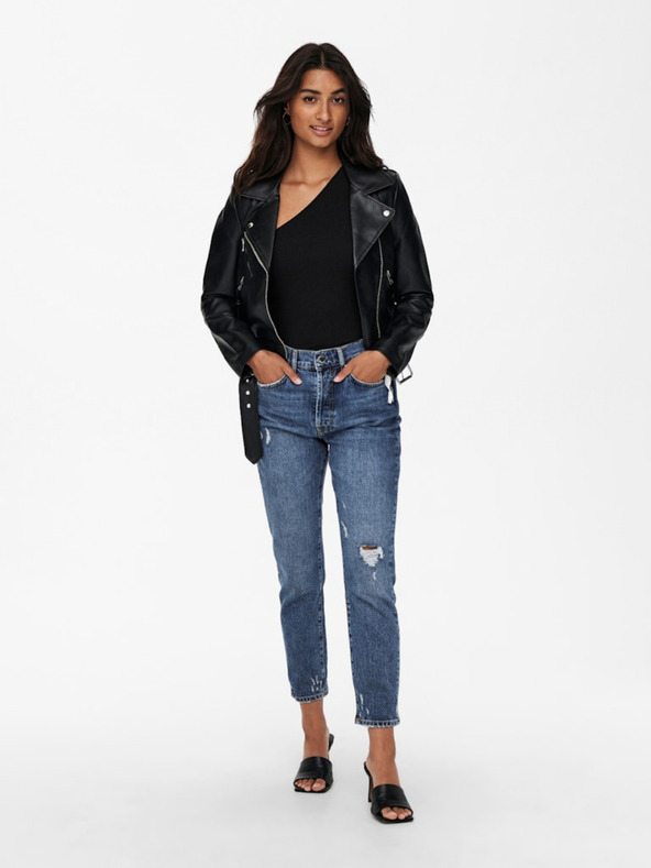 ONLY Črna ženska usnjena jakna ONLY Vera