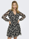 ONLY Bež in črna ženska vzorčasta obleka ONLY Cera