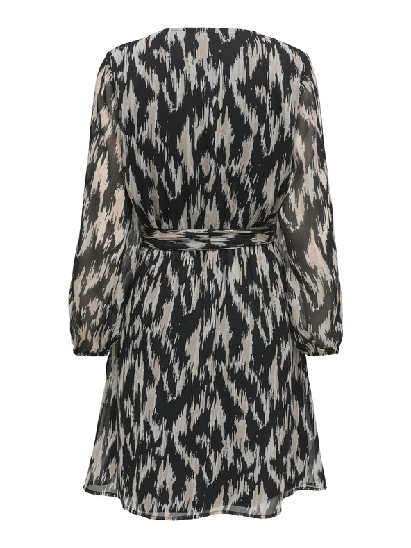 ONLY Bež in črna ženska vzorčasta obleka ONLY Cera