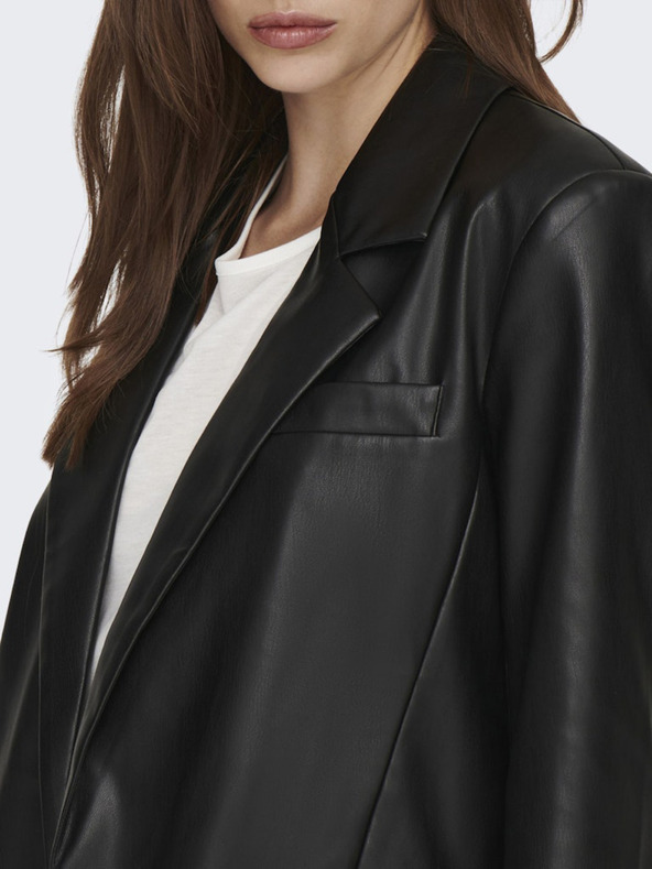 ONLY Črna ženska usnjena jakna ONLY Lana