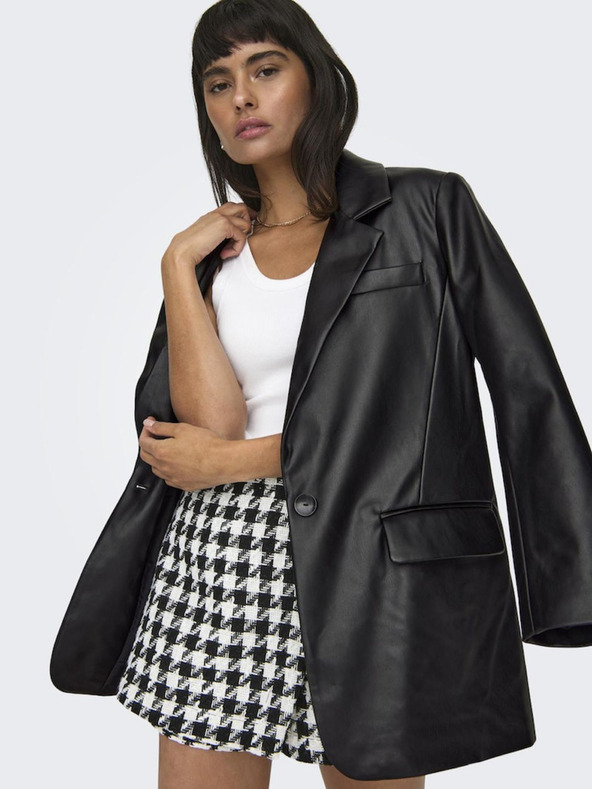 ONLY Črna ženska usnjena jakna ONLY Lana