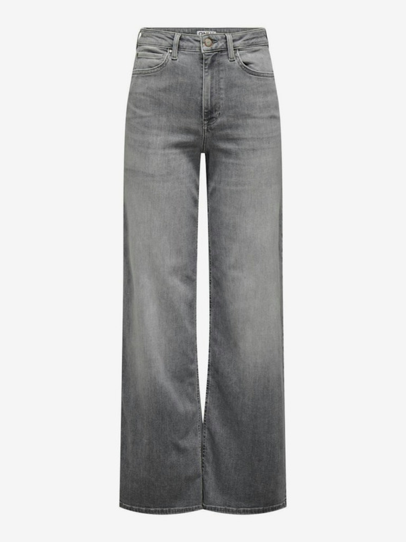 ONLY Svetlo sive ženske kavbojke širokega kroja ONLY Madison