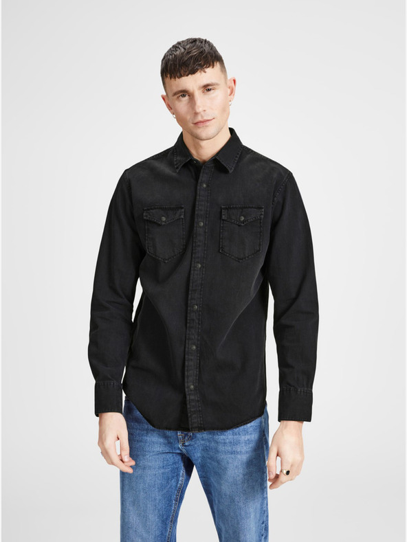 Jack & Jones Črna majica iz džinsa Jack & Jones