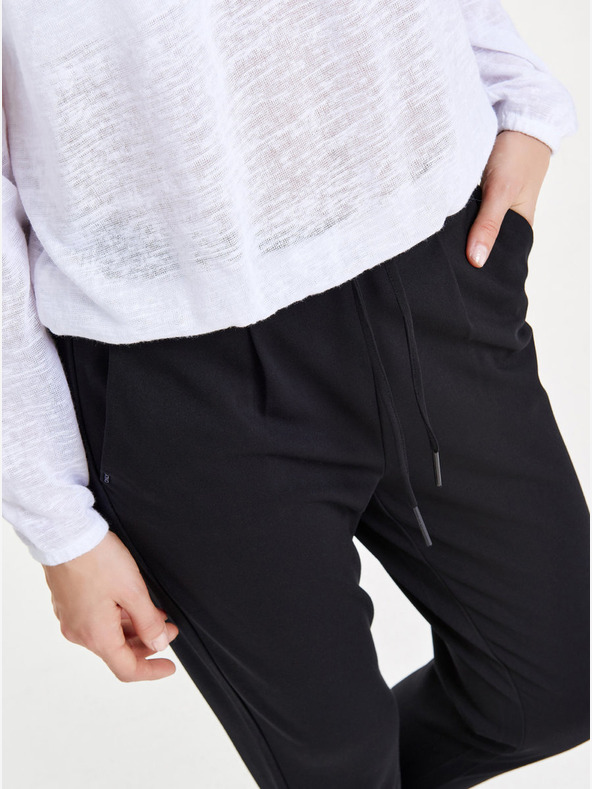 ONLY Črne hlače z visokim pasom ONLY Poptrash