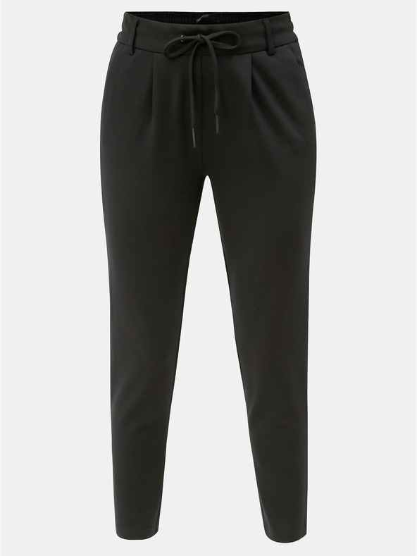 ONLY Črne hlače z visokim pasom ONLY Poptrash