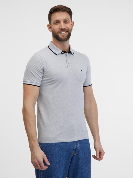 Jack & Jones Siva črtasta polo majica Jack & Jones Paulos