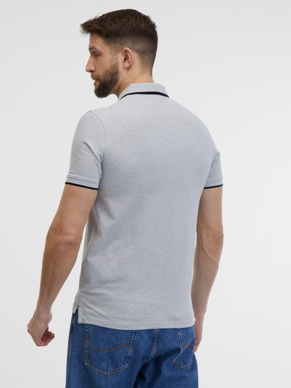 Jack & Jones Siva črtasta polo majica Jack & Jones Paulos