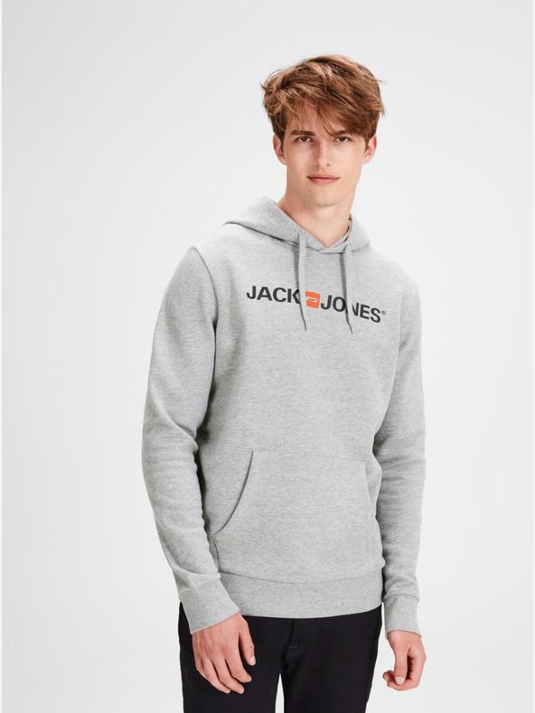 Jack & Jones Siva žičnata kapuca s potiskom Jack & Jones