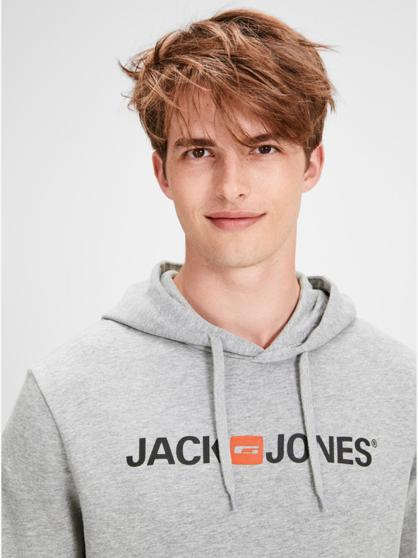 Jack & Jones Siva žičnata kapuca s potiskom Jack & Jones