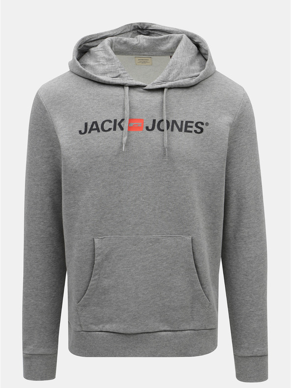 Jack & Jones Siva žičnata kapuca s potiskom Jack & Jones