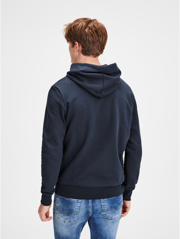 Jack & Jones Temno modra kapuca s potiskom Jack & Jones Corp