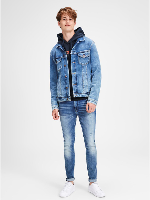 Jack & Jones Temno modra kapuca s potiskom Jack & Jones Corp