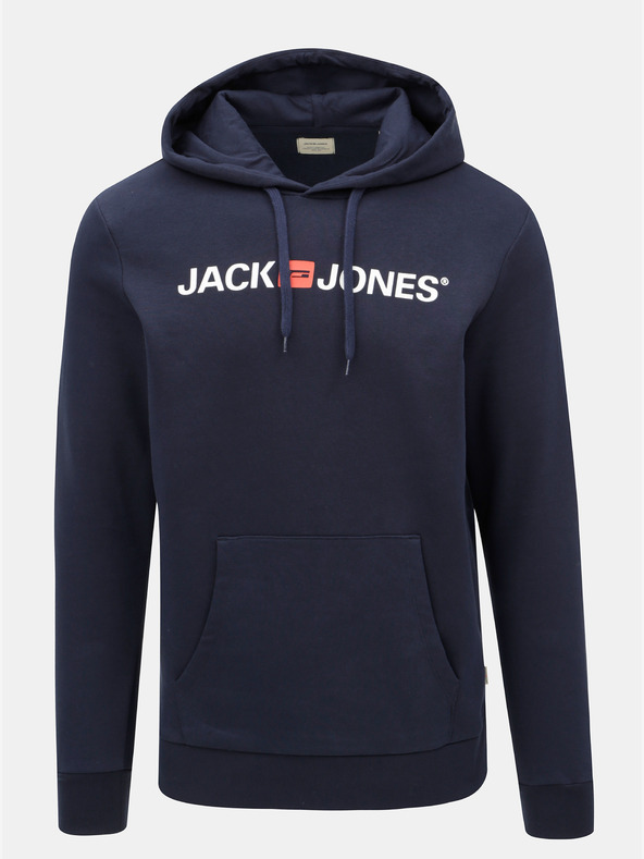 Jack & Jones Temno modra kapuca s potiskom Jack & Jones Corp