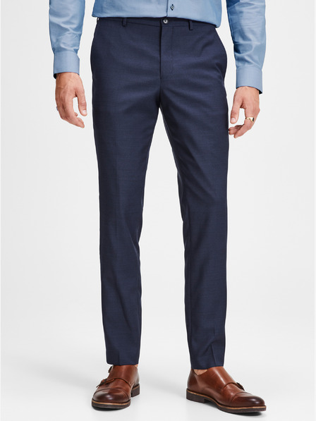 Jack & Jones Jack & Jones Laris temno modre hlače za obleko iz volnene mešanice
