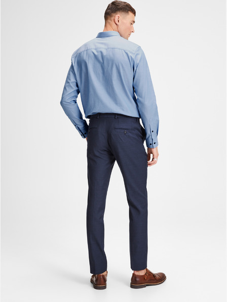 Jack & Jones Jack & Jones Laris temno modre hlače za obleko iz volnene mešanice