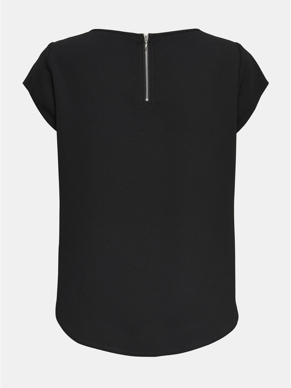 ONLY Črna bluza z zadrgo na hrbtu ONLY Vic