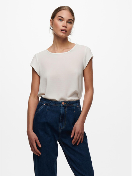 ONLY Krem bluza z zadrgo na hrbtu ONLY Vic