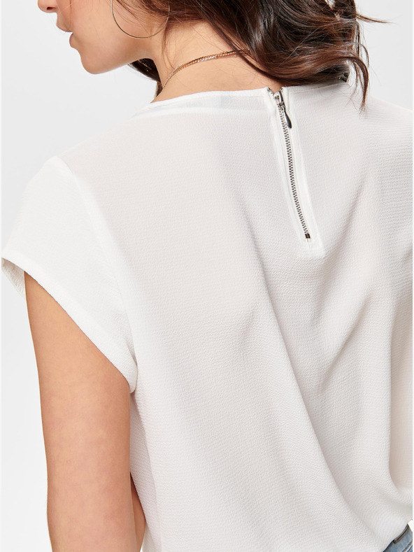 ONLY Krem bluza z zadrgo na hrbtu ONLY Vic