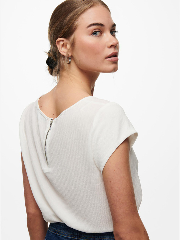 ONLY Krem bluza z zadrgo na hrbtu ONLY Vic