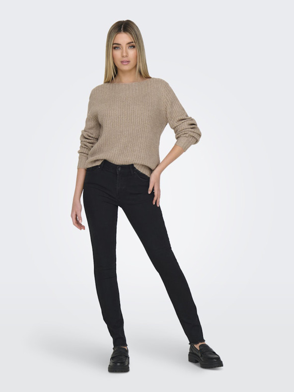 ONLY Črne ženske oprijete kavbojke ONLY Hush