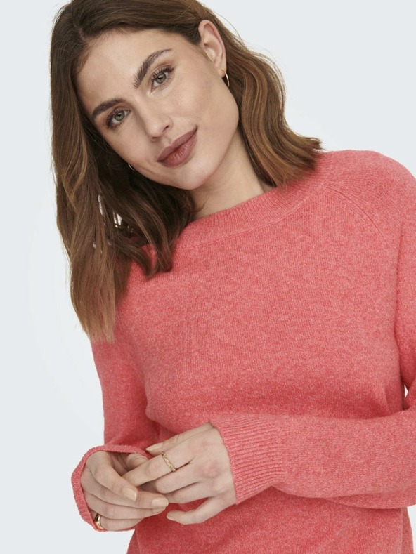 ONLY Oranžni ženski pulover ONLY Rica