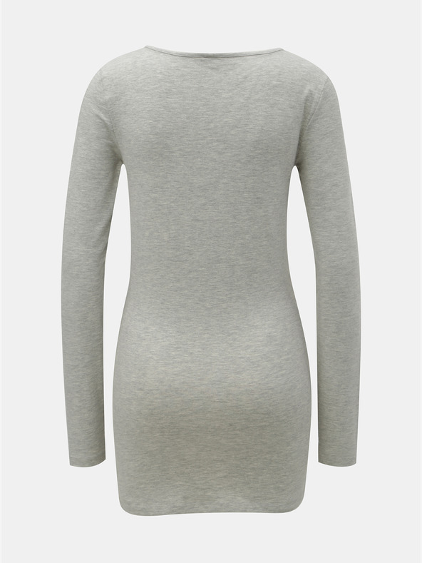 Vero Moda Siva črtasta osnovna majica z dolgimi rokavi VERO MODA Maxi majica