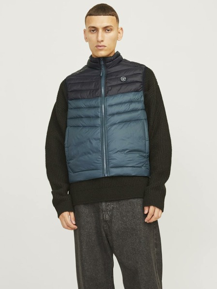 Jack & Jones Črno-modra moška prešita jopica Jack & Jones