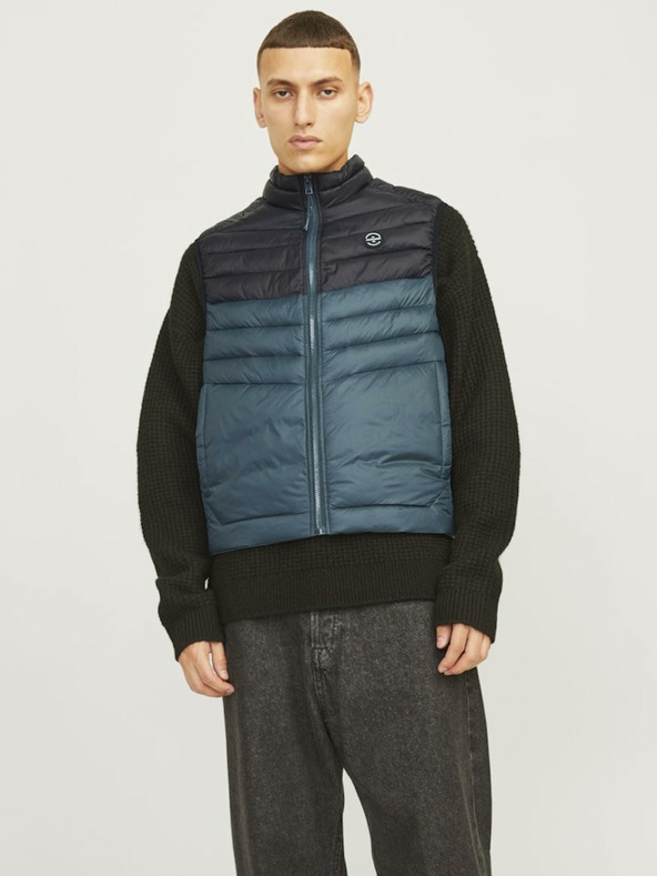 Jack & Jones Črno-modra moška prešita jopica Jack & Jones