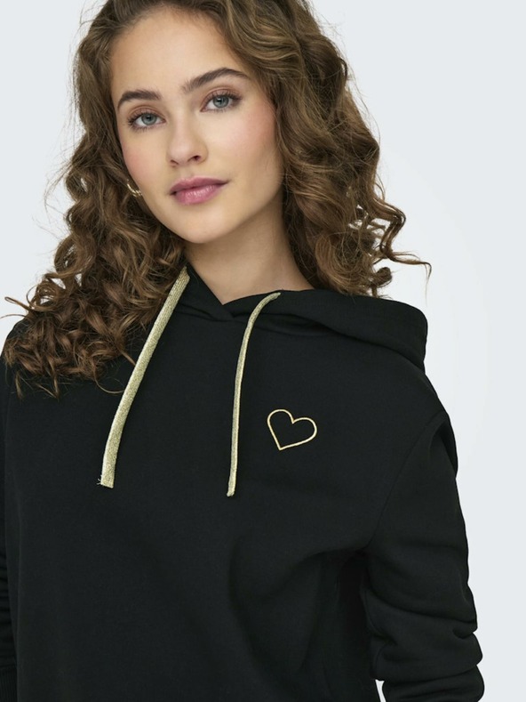 ONLY Črna ženska jopa s kapuco ONLY Noli