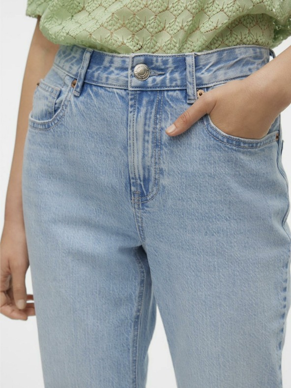 Vero Moda Modre ženske kavbojke z ravnimi nogami Vero Moda Tessa