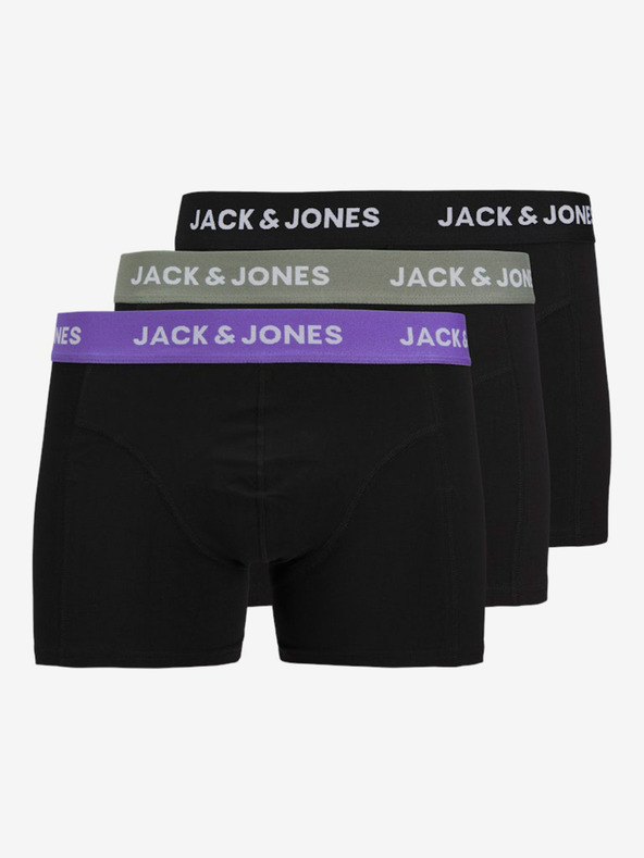 Jack & Jones Komplet treh črnih moških boksarskih hlač Jack & Jones