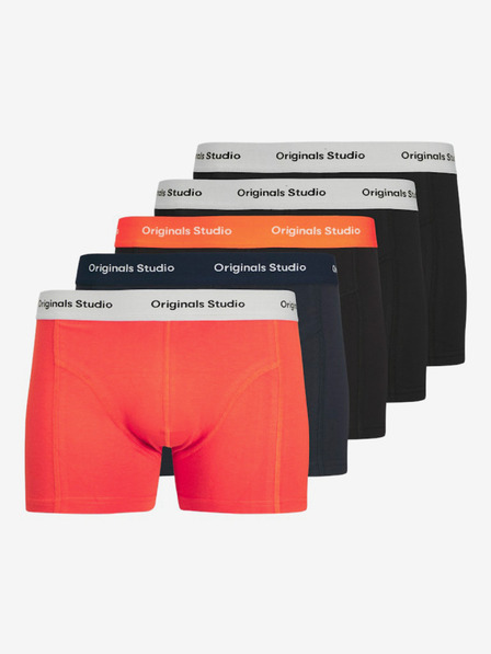 Jack & Jones Komplet petih moških boksaric Jack & Jones v oranžni, modri in črni barvi