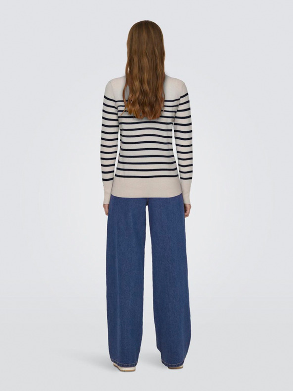 Jacqueline de Yong Modro-belostni črtasti ženski pulover JDY Malou