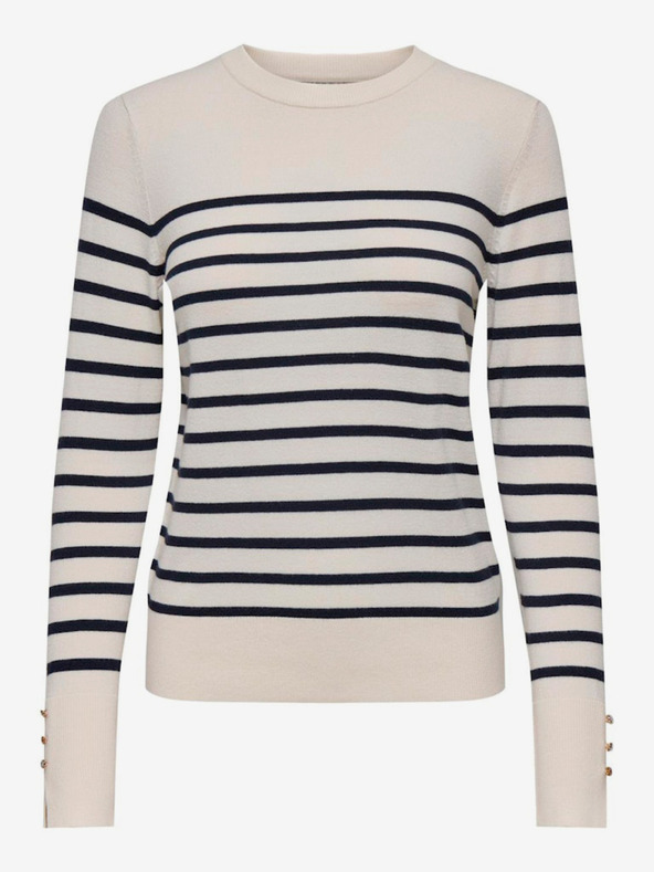 Jacqueline de Yong Modro-belostni črtasti ženski pulover JDY Malou