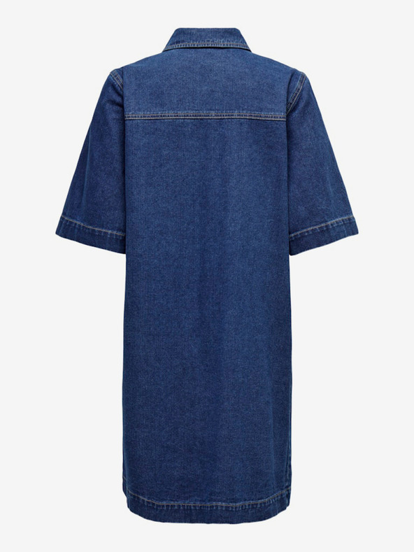 ONLY Temno modra ženska srajčna obleka iz džinsa ONLY Belle