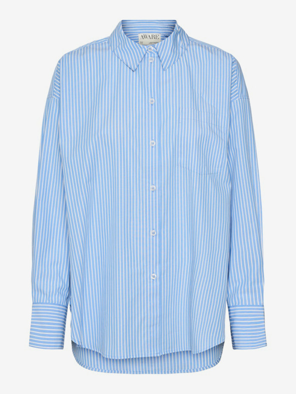 AWARE by VERO MODA Modra ženska črtasta majica AWARE by VERO MODA