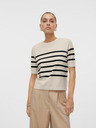 Vero Moda Črno-bež Vero Moda Saba ženski črtasti pulover