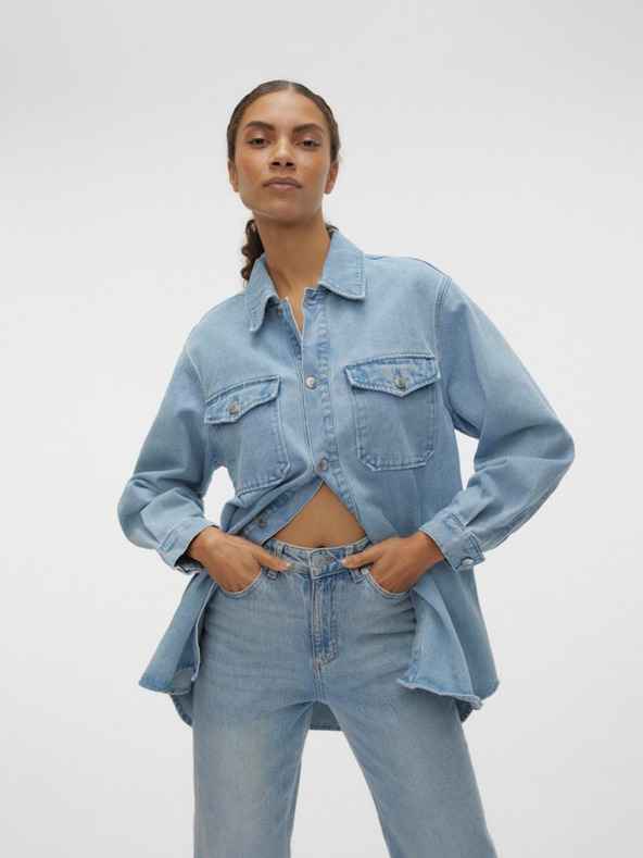 Vero Moda Svetlo modra ženska majica iz džinsa Vero Moda Naya