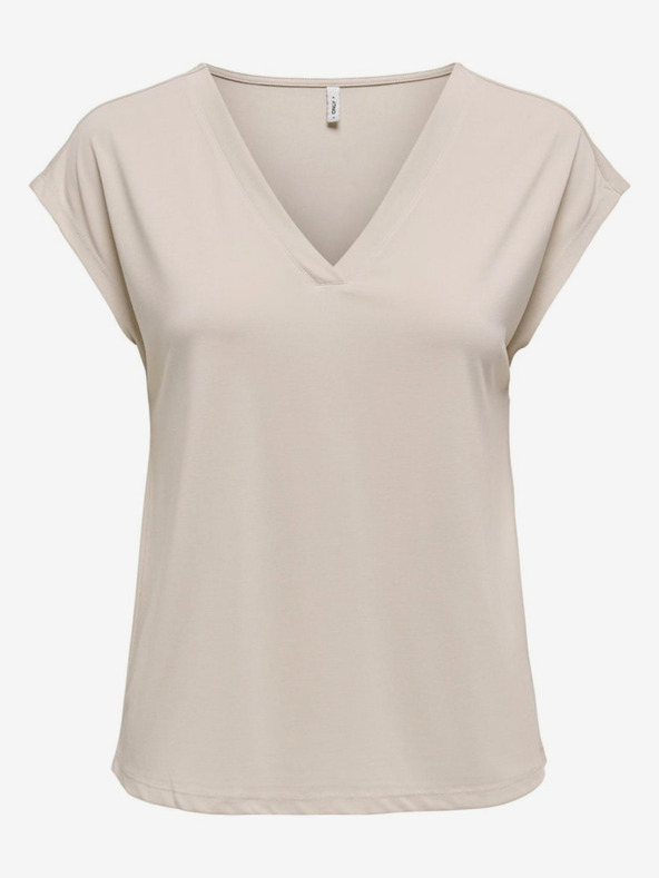 ONLY Bež ženska majica SAMO brezplačno