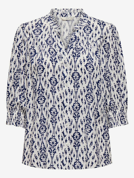 ONLY Belo-modra ženska vzorčasta bluza ONLY Raya