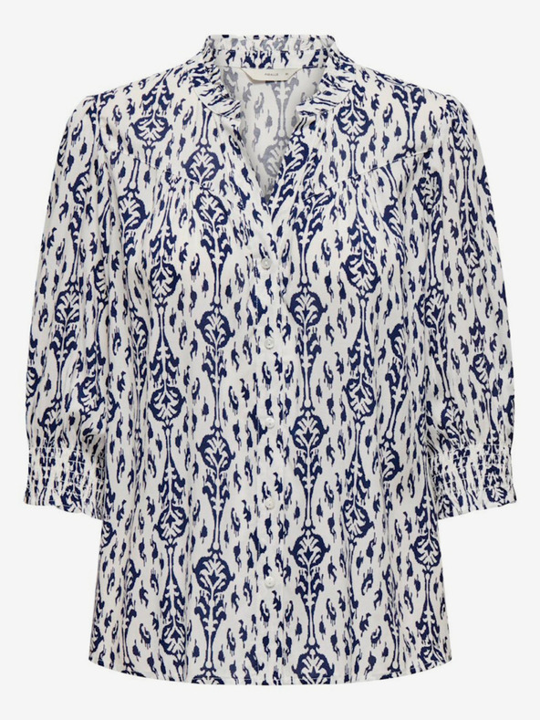 ONLY Belo-modra ženska vzorčasta bluza ONLY Raya