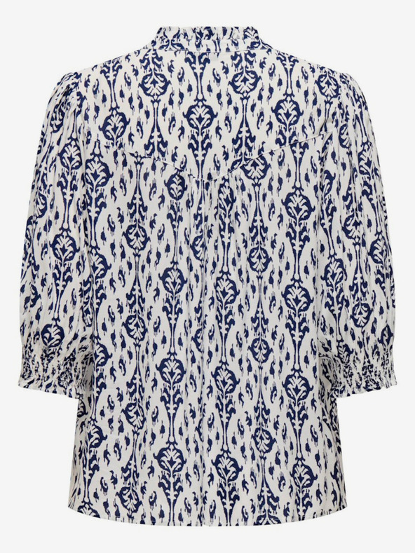 ONLY Belo-modra ženska vzorčasta bluza ONLY Raya