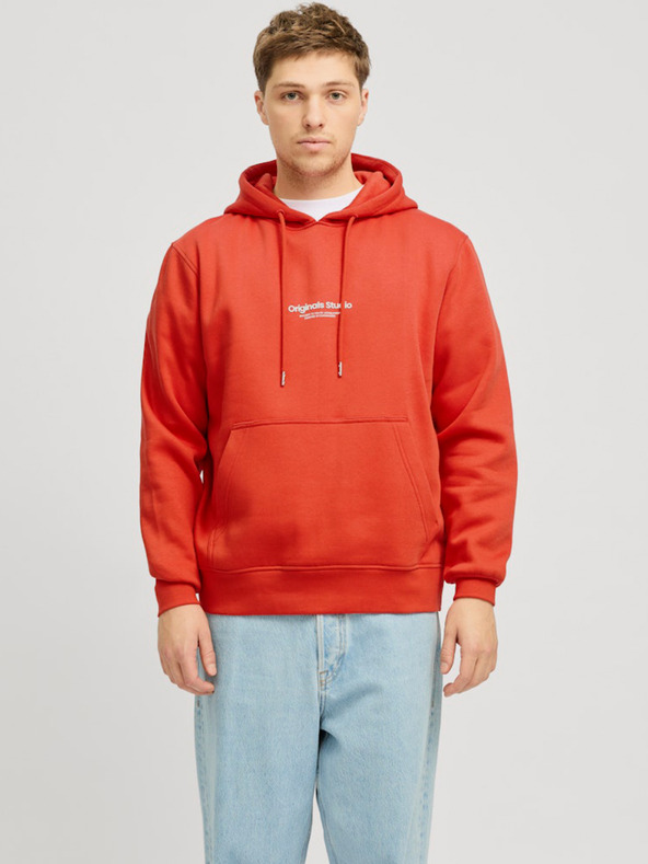 Jack & Jones Oranžna moška jopa s kapuco Jack & Jones Vesterbro