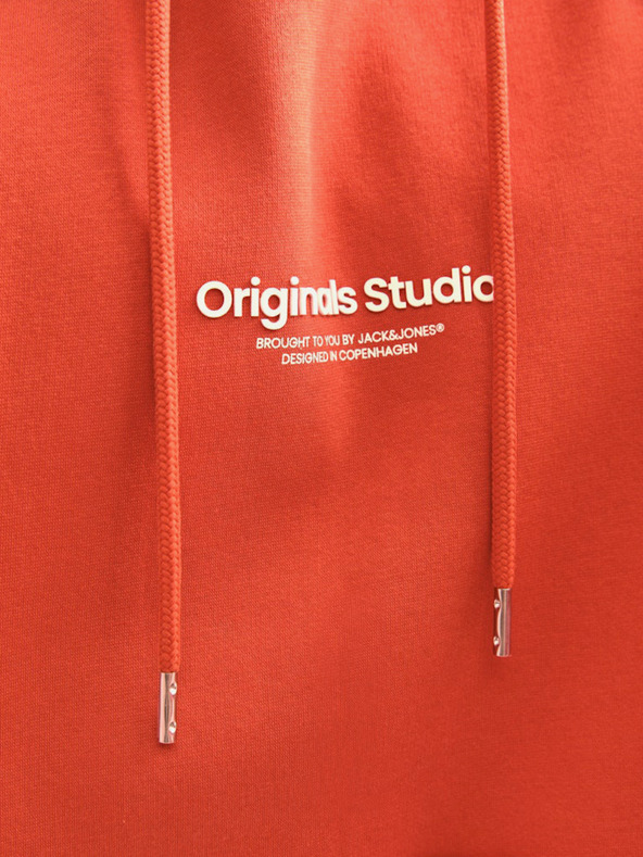 Jack & Jones Oranžna moška jopa s kapuco Jack & Jones Vesterbro