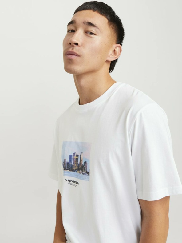 Jack & Jones Bela moška majica Jack & Jones Vesterbro