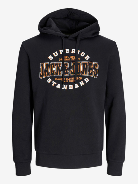 Jack & Jones Črna moška majica s kapuco Jack & Jones Logo